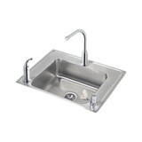 Elkay Lustertone Classic Stainless Steel 28" x 22" x 4-1/2", Single Bowl Drop-in Classroom ADA Sink Kit - DRKAD282245LC