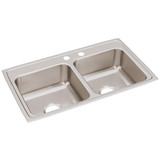 ELKAY  LR3319MR2 Lustertone Classic Stainless Steel 33" x 19-1/2" x 7-5/8", MR2-Hole Equal Double Bowl Drop-in Sink