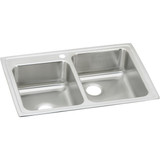 ELKAY  LR250L1 Lustertone Classic Stainless Steel 33" x 22" x 7-7/8", 40/60 1-Hole Double Bowl Drop-in Sink