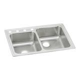 ELKAY  LR250L4 Lustertone Classic Stainless Steel 33" x 22" x 7-7/8", Offset Double Bowl Drop-in Sink