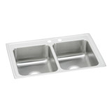 ELKAY  LR3321MR2 Lustertone Classic Stainless Steel 33" x 21-1/4" x 7-7/8", MR2-Hole Equal Double Bowl Drop-in Sink