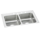 Elkay Lustertone Classic Stainless Steel 43" x 22" x 7-5/8", Equal Double Bowl Drop-in Sink - LR43223