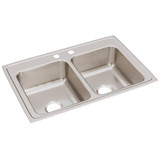 ELKAY  LR33222 Lustertone Classic Stainless Steel 33" x 22" x 8-1/8", 2-Hole Equal Double Bowl Drop-in Sink