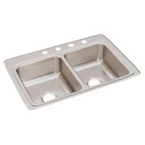 ELKAY  LR33224 Lustertone Classic Stainless Steel 33" x 22" x 8-1/8", 4-Hole Equal Double Bowl Drop-in Sink