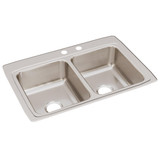 ELKAY  LR3322MR2 Lustertone Classic Stainless Steel 33" x 22" x 8-1/8", MR2-Hole Equal Double Bowl Drop-in Sink