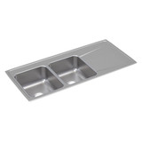 Elkay Lustertone Classic Stainless Steel 48" x 22" x 7-5/8", Equal Double Bowl Drop-in Sink with Drainboard - ILR4822L0