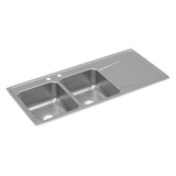Elkay Lustertone Classic Stainless Steel 48" x 22" x 7-5/8", Equal Double Bowl Drop-in Sink with Drainboard - ILR4822L2