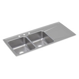 ELKAY  ILR4822L3 Lustertone Classic Stainless Steel 48" x 22" x 7-5/8", Equal Double Bowl Drop-in Sink with Drainboard