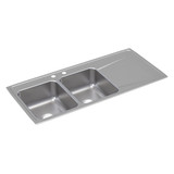 ELKAY  ILR4822LMR2 Lustertone Classic Stainless Steel 48" x 22" x 7-5/8", Equal Double Bowl Drop-in Sink with Drainboard