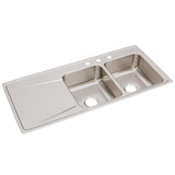 Elkay Lustertone Classic Stainless Steel 48" x 22" x 7-5/8", Equal Double Bowl Drop-in Sink with Drainboard - ILR4822R3