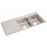 ELKAY  ILR4822R4 Lustertone Classic Stainless Steel 48" x 22" x 7-5/8", Equal Double Bowl Drop-in Sink with Drainboard