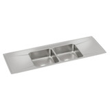 Elkay Lustertone Classic Stainless Steel 66" x 22" x 7-5/8", Equal Double Bowl Drop-in Sink with Drainboard - ILR6622DD0