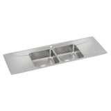 ELKAY  ILR6622DD1 Lustertone Classic Stainless Steel 66" x 22" x 7-5/8", Equal Double Bowl Drop-in Sink with Drainboard