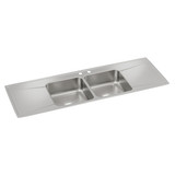 ELKAY  ILR6622DDMR2 Lustertone Classic Stainless Steel 66" x 22" x 7-5/8", Equal Double Bowl Drop-in Sink with Drainboard