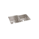 Elkay Lustertone Iconix 18 Gauge Stainless Steel 31-1/4" x 20-1/2" x 9" Double Bowl Undermount Sink with Right Small Bowl - ELUH3120RT