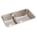 Elkay Lustertone Classic Stainless Steel 32-1/16" x 18-1/2" x 9", 40/60 Double Bowl Undermount Sink with Aqua Divide - ELUHAQD32179