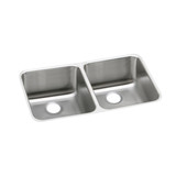 Elkay Lustertone Classic Stainless Steel 30-3/4" x 18-1/2" x 10", Equal Double Bowl Undermount Sink with Right Drain - ELUH311810R