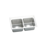 ELKAY  DLRQ3319101 Lustertone Classic Stainless Steel 33" x 19-1/2" x 10-1/8", 1-Hole Equal Double Bowl Drop-in Sink with Quick-clip