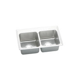 ELKAY  DLRQ3319100 Lustertone Classic Stainless Steel 33" x 19-1/2" x 10-1/8", Equal 0-Hole Double Bowl Drop-in Sink with Quick-clip