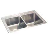Elkay Lustertone Classic Stainless Steel 33" x 22" x 10-1/8", Equal Double Bowl Drop-in Sink - STLR3322R4