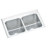 Elkay Lustertone Classic Stainless Steel 33" x 22" x 10-1/8", Equal Double Bowl Drop-in Sink with Quick-clip - DLRQ3322103