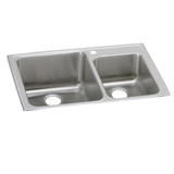 ELKAY  LFGR33221 Lustertone Classic Stainless Steel 33" x 22" x 10", 1-Hole 60/40 Double Bowl Drop-in Sink