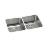 Elkay Lustertone Classic Stainless Steel 30-3/4" x 18-1/2" x 10", Equal Double Bowl Undermount Sink Kit - ELUH311810DBG