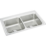 Elkay Lustertone Classic Stainless Steel 33" x 22" x 8-1/8", Equal Double Bowl Drop-in Sink with Perfect Drain - LR3322PD0