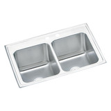Elkay Lustertone Classic Stainless Steel 33" x 22" x 10-1/8", Equal Double Bowl Drop-in Sink - DLR332210MR2
