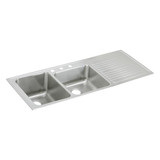 ELKAY  ILGR5422L3 Lustertone Classic Stainless Steel 54" x 22" x 10", Offset Double Bowl Drop-in Sink with Drainboard