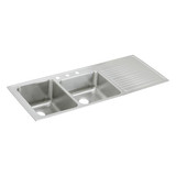 Elkay Lustertone Classic Stainless Steel 54" x 22" x 10", Offset Double Bowl Drop-in Sink with Drainboard - ILGR5422L4