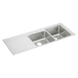 ELKAY  ILGR5422R2 Lustertone Classic Stainless Steel 54" x 22" x 10", Offset Double Bowl Drop-in Sink with Drainboard