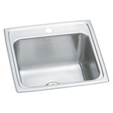 Elkay Lustertone Classic Stainless Steel 19-1/2" x 19" x 10-1/8", 1-Hole Single Bowl Drop-in Laundry Sink w/Perfect Drain - DLR191910PD1