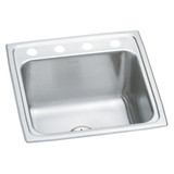 Elkay Lustertone Classic Stainless Steel 19-1/2" x 19" x 10-1/8", OS4-Hole Single Bowl Drop-in Laundry Sink w/Perfect Drain - DLR191910PDOS4