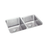 Elkay Lustertone Classic Stainless Steel 31-1/4" x 20-1/2" x 9-7/8", Double Bowl Undermount Sink w/ Perfect Drain - ELUH3120RPD