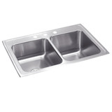 Elkay Lustertone Classic Stainless Steel 33" x 22" x 10-1/8", Equal Double Bowl Drop-in Sink with Perfect Drain - STLR3322RPD3