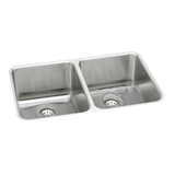 ELKAY  ELUH361710DBG Lustertone Classic Stainless Steel 35-3/4" x 18-1/2" x 10", Equal Double Bowl Undermount Sink Kit