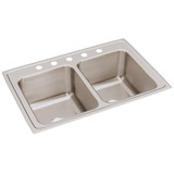 ELKAY  DLR3322125 Lustertone Classic Stainless Steel 33" x 22" x 12-1/8", 5-Hole Equal Double Bowl Drop-in Sink