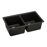 Elkay Quartz Luxe 33" x 18-1/2" x 9-1/2", Equal Double Bowl Undermount Sink, Caviar - ELXU3322CA0