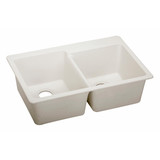 Elkay Quartz Luxe 33" x 22" x 9-1/2", Offset Double Bowl Drop-in Sink, Ricotta - ELX250RRT0