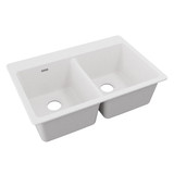 Elkay Quartz Classic 33" x 22" x 9-1/2", Equal Double Bowl Drop-in Sink,  White - ELG3322WH0