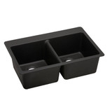 Elkay Quartz Luxe 33" x 22" x 9-1/2", Equal Double Bowl Drop-in Sink, Caviar - ELX3322CA0