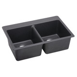 Elkay Quartz Luxe 33" x 22" x 9-1/2", Equal Double Bowl Drop-in Sink, Charcoal - ELX3322CH0