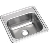 Elkay Dayton Stainless Steel 15" x 15" x 5-3/16", 0-Hole Single Bowl Drop-in Bar Sink with 2" Drain Opening - D115150