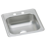 Elkay Dayton Stainless Steel 17" x 21-1/4" x 6-1/2", 2-Hole Single Bowl Drop-in Bar Sink - D117212