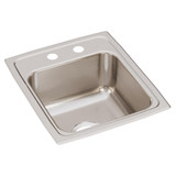 Elkay Lustertone Classic Stainless Steel 15" x 17-1/2" x 7-5/8", 2-Hole Single Bowl Drop-in Bar Sink with Quick-clip - LRQ15172