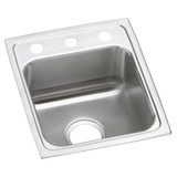 Elkay Lustertone Classic Stainless Steel 15" x 17-1/2" x 6-1/2", 3-Hole Single Bowl Drop-in ADA Sink with Quick-clip - LRADQ1517653