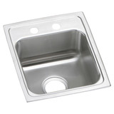 Elkay Lustertone Classic Stainless Steel 15" x 17-1/2" x 6", 2-Hole Single Bowl Drop-in ADA Sink - LRAD1517602