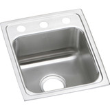 Elkay Lustertone Classic Stainless Steel 15" x 17-1/2" x 6", 3-Hole Single Bowl Drop-in ADA Sink - LRAD1517603