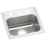 Elkay Lustertone Classic Stainless Steel 17" x 16" x 6-1/2", 3-Hole Single Bowl Drop-in ADA Sink - LRAD1716653